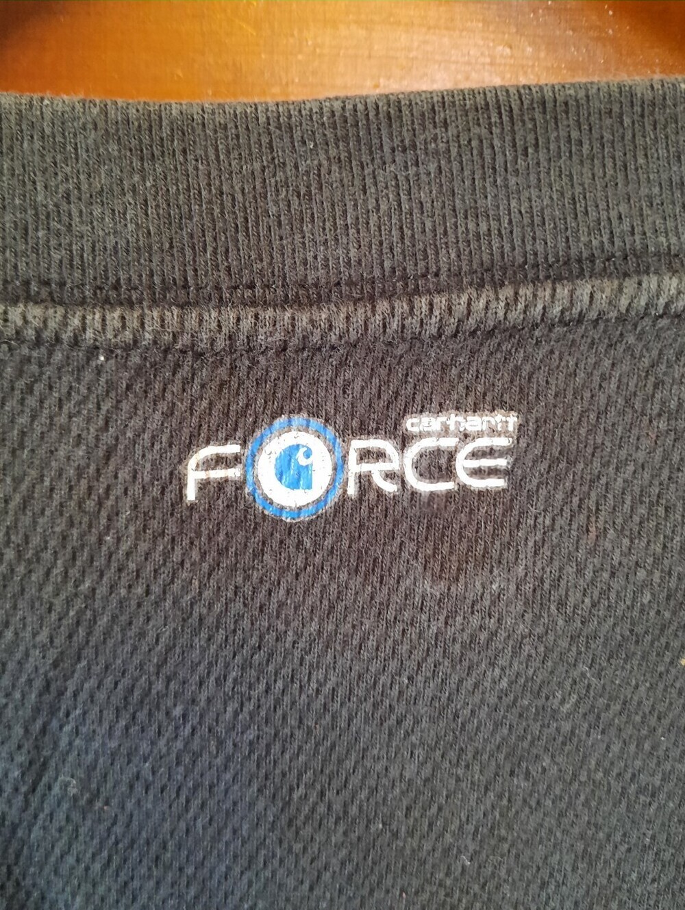 Carhartt Force Heavyweight Cotton Thermal Crewneck Top Black 100639 Size Medium - Picture 12 of 13